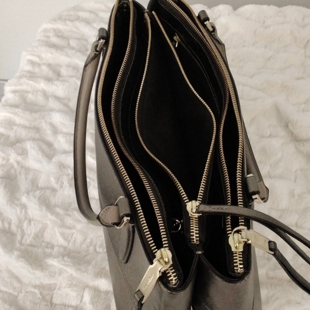 Coach Borough Bag in Metallic Leather (C1420  F32323) large - Picture 8 of 12